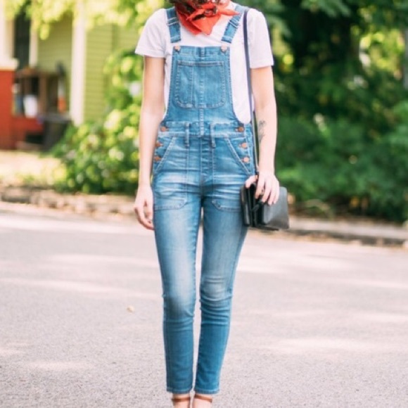Madewell Other - Madewell Skinny Crop Denim Overalls Jumpsuit L